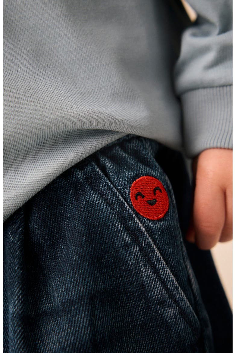 Kids' Pleat Front Barrel Leg Jeans, Alternate, color, BLUE