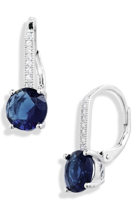 Cubic Zirconia Lever Back Earrings