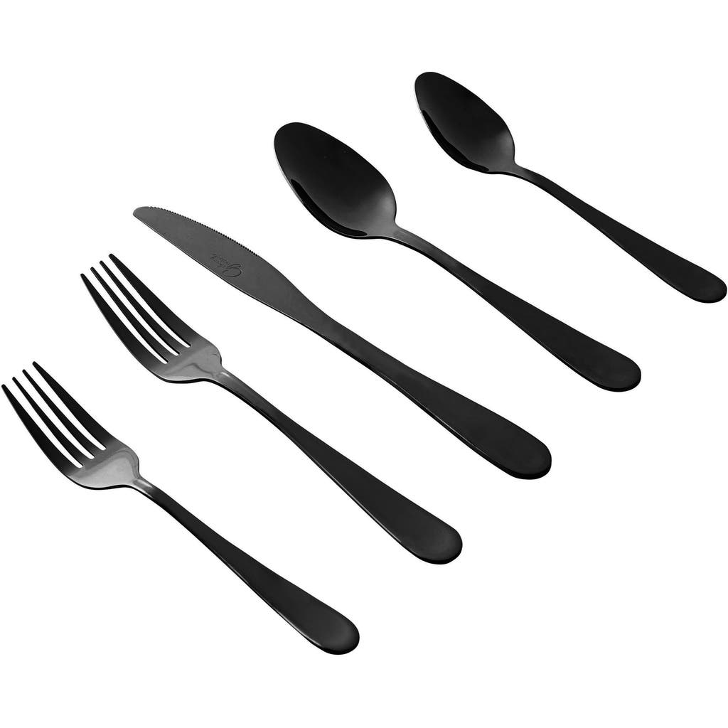Gibson Stravidia 20 Piece Flatware Set Stainless Steel In Black