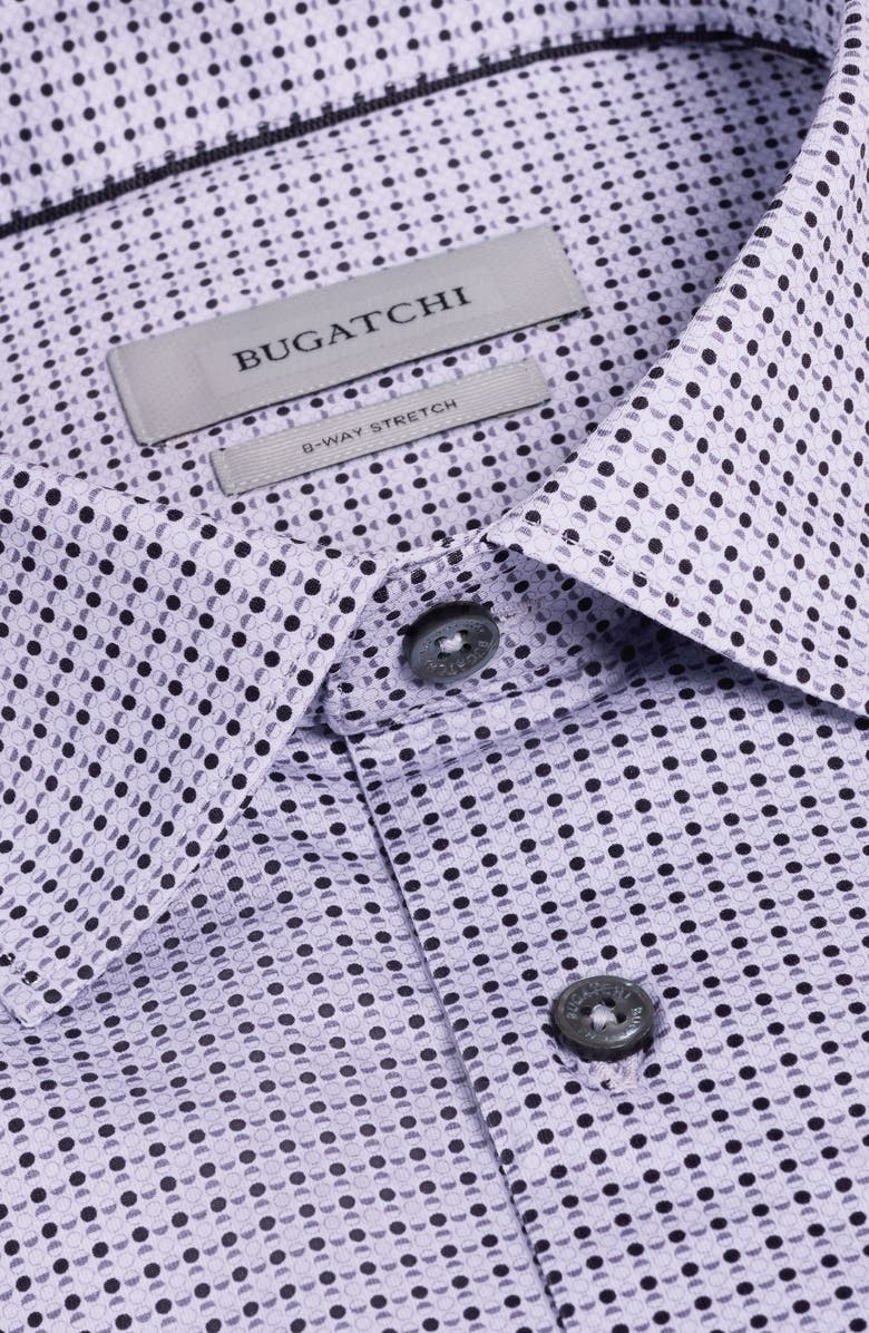 Bugatchi James OoohCotton<sup>®</sup> Geo Print Button-Up Shirt, Alternate, color, Platinum