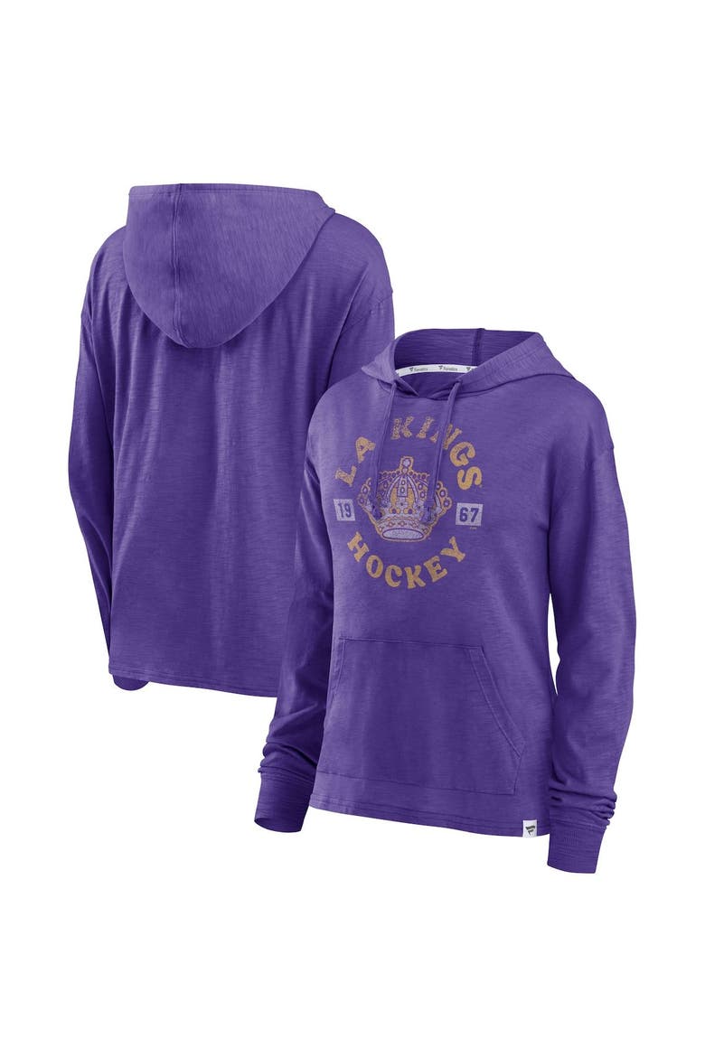 Women's Fanatics Branded Purple Los Angeles Kings Heritage Salvation Waffle Pullover Hoodie, Main, color, Purple