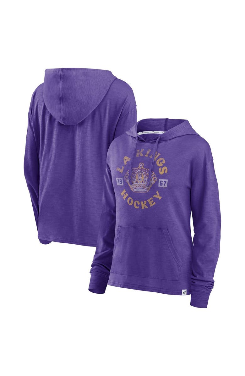FANATICS Women's Fanatics Branded Purple Los Angeles Kings Heritage Salvation Waffle Pullover Hoodie, Main, color, 