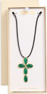 The M Jewelers Stone Cross Cord Necklace