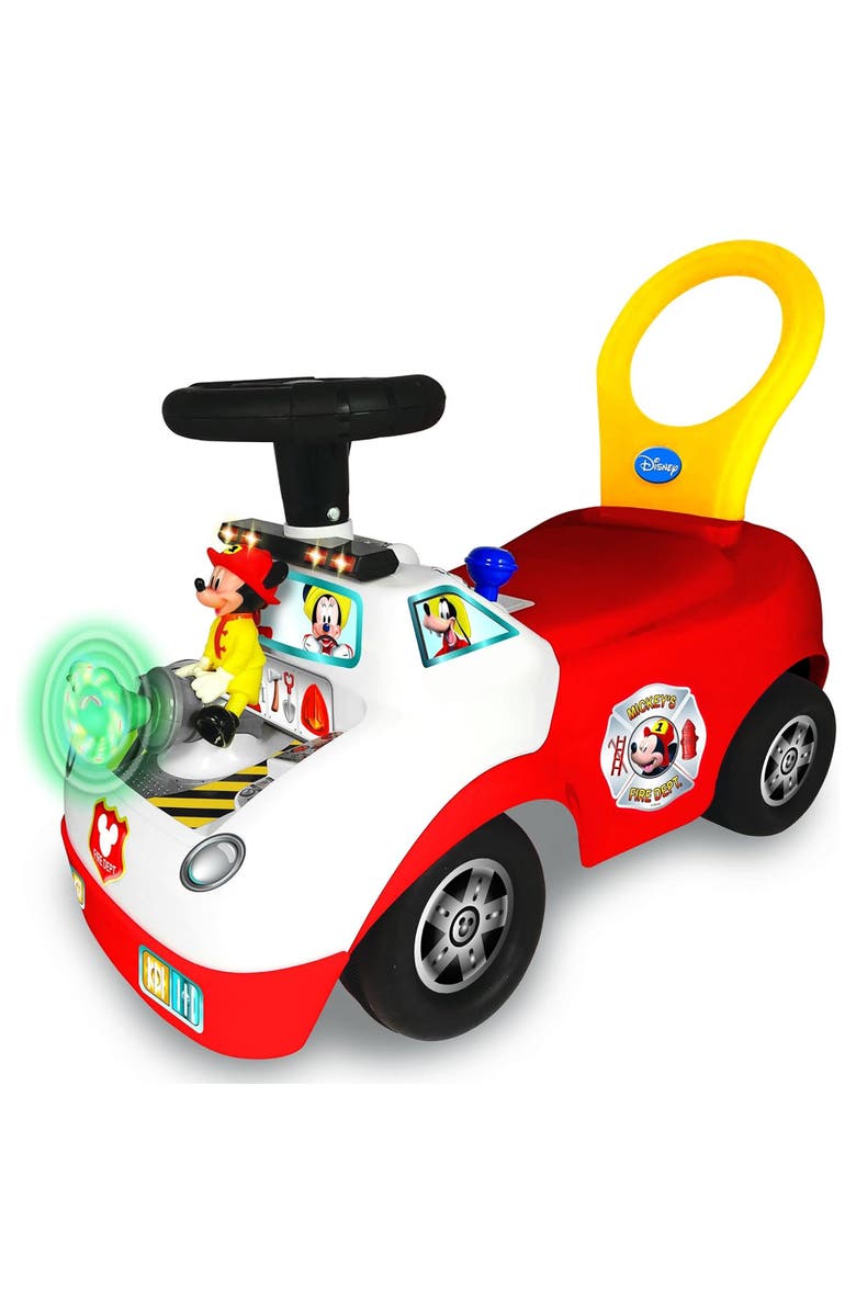 Kiddieland Disney Mickey Mouse Activity Fire Truck Light & Sound Rideon, Main, color, Multicolored