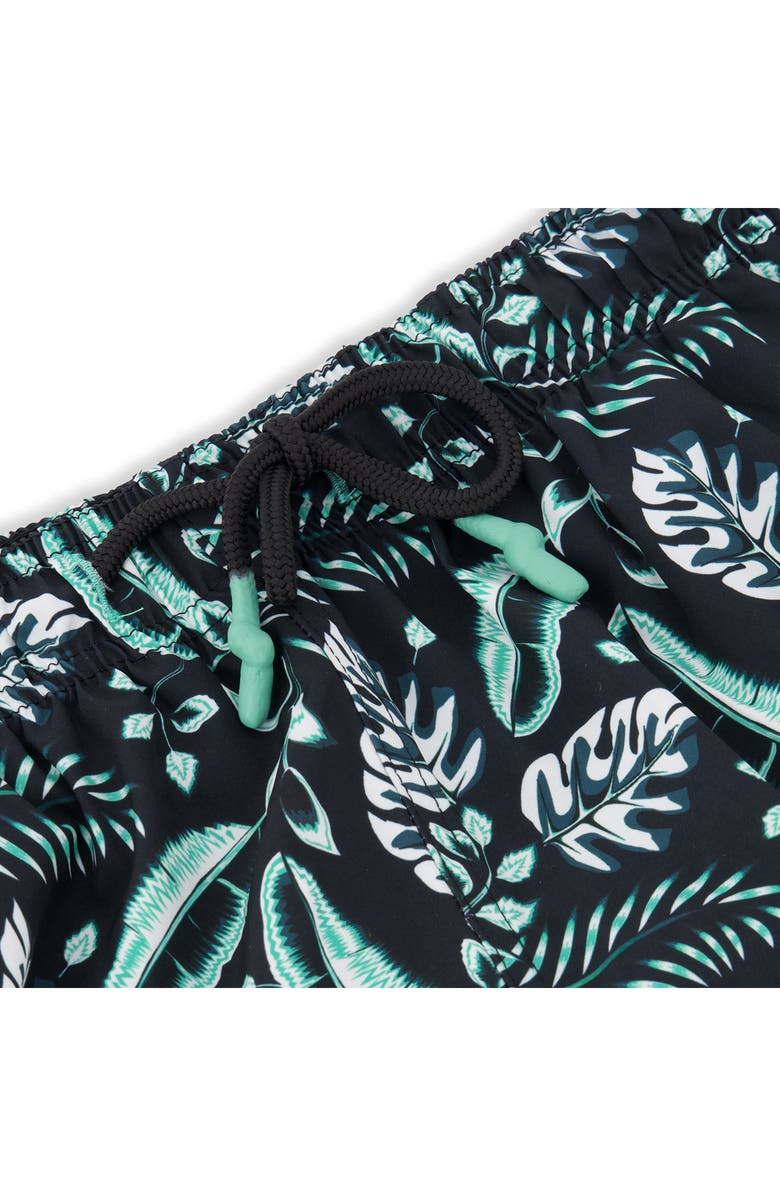 Sunset x Vine Leaf Print Swim Trunks, Alternate, color,