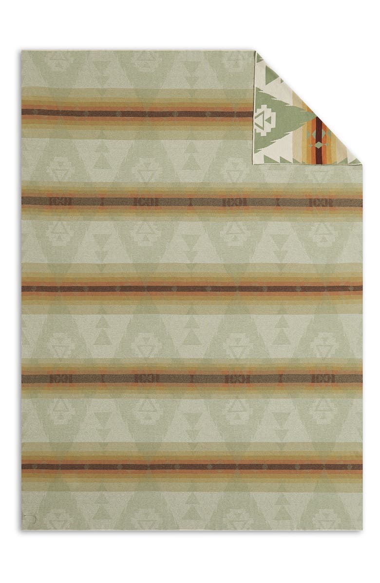 Pendleton Siskiyou Geo Print Throw Blanket, Alternate, color, Sage
