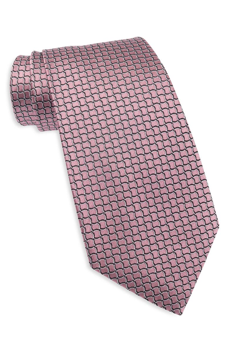 ZEGNA TIES Tile Silk Tie, Main, color, Medium Pink Fan