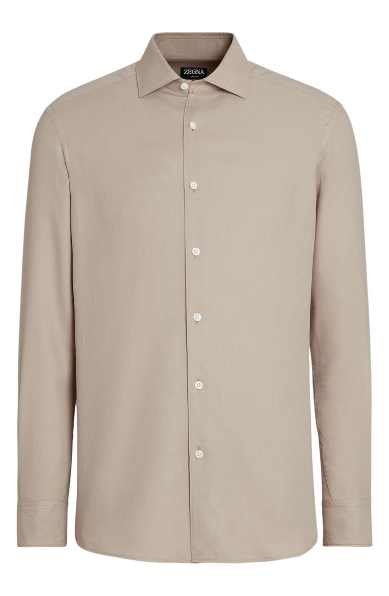 ZEGNA Cashco Cotton & Cashmere Button-Up Shirt, Alternate, color, Piedicavallo
