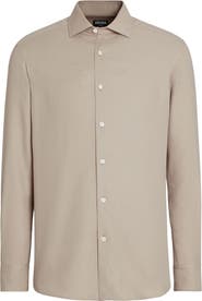 ZEGNA Cashco Cotton & Cashmere Button-Up Shirt