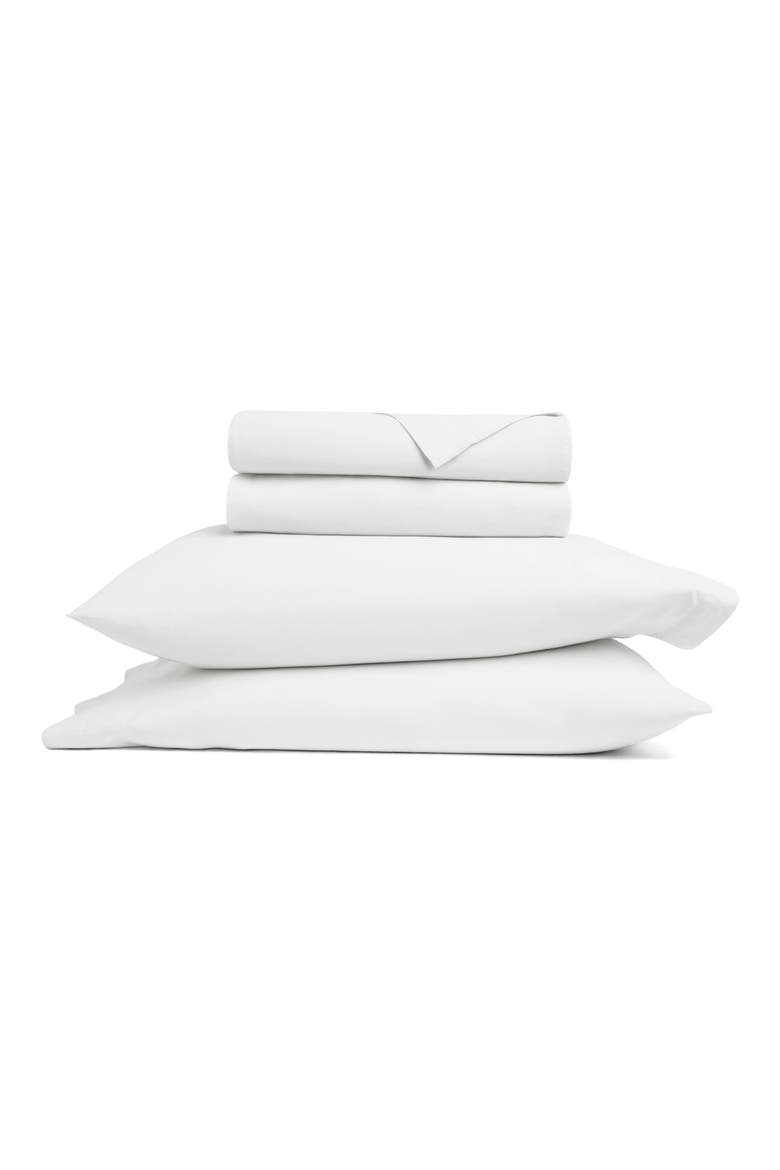 Solid Cotton Percale Sheet Set, Main, color, WHITE