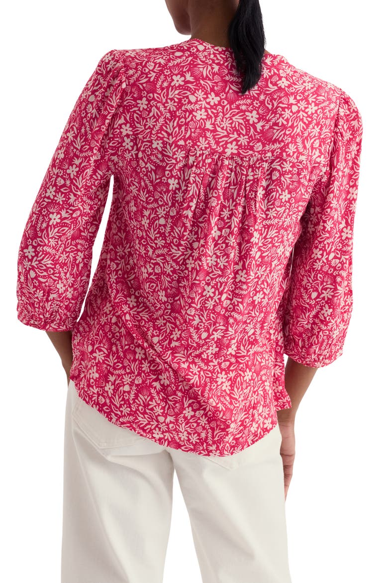 Willow Path Floral Print Popover Top, Alternate, color, PROTEA DITSY BRIGHT RADISH