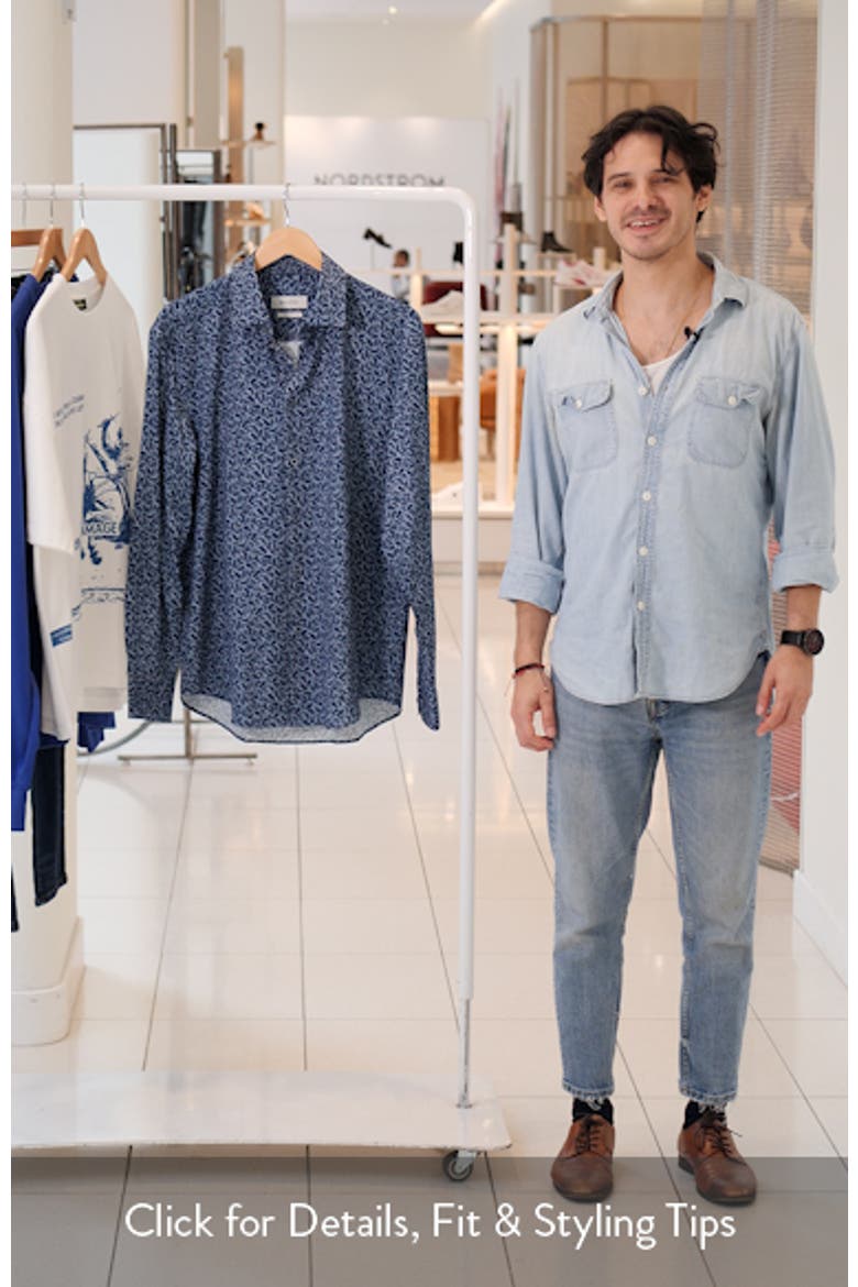 James OoohCotton® Leaf Print Button-Up Shirt video