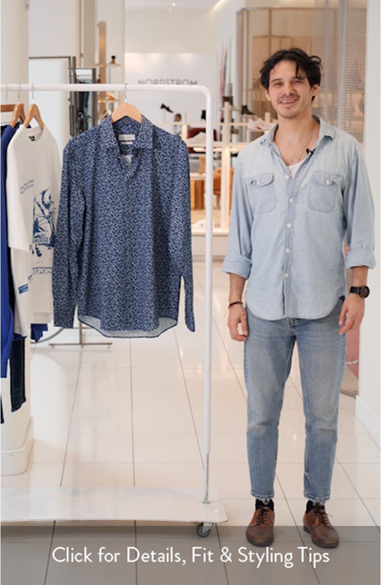 James OoohCotton<sup>®</sup> Leaf Print Button-Up Shirt, sales video thumbnail