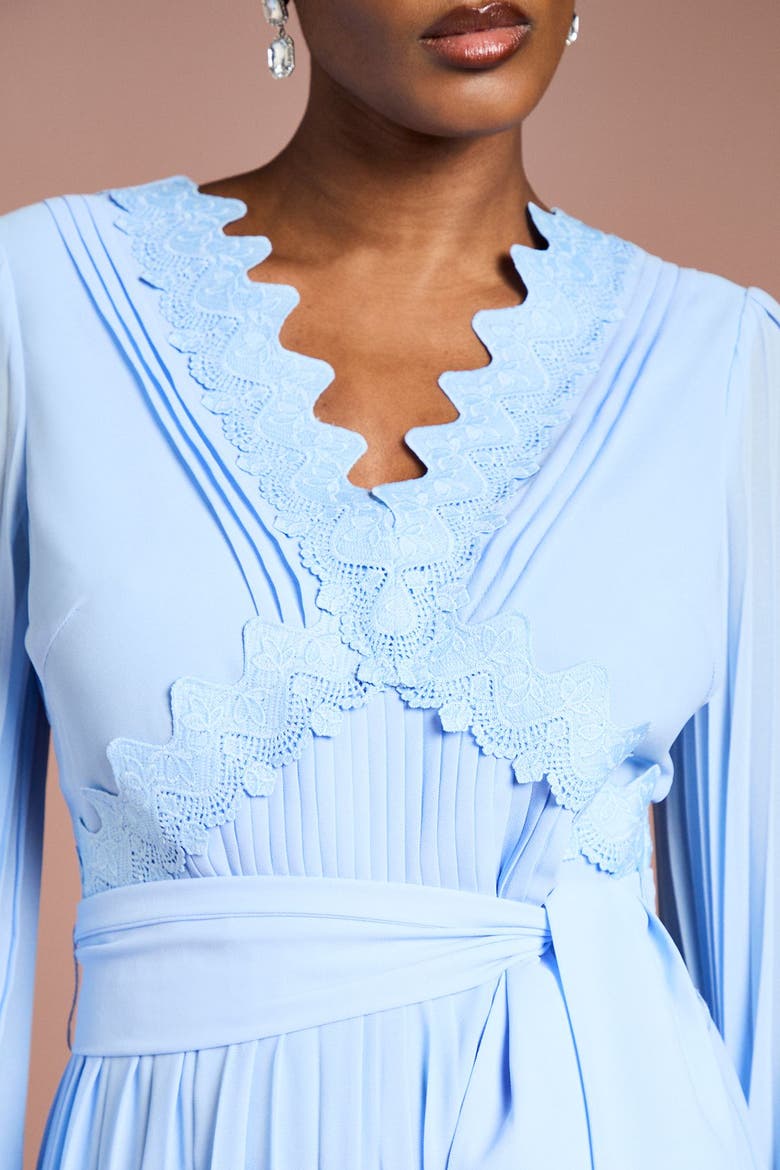 Pleated Leg Tie Waist Jumpsuit, Alternate, color, Cornflower Blue