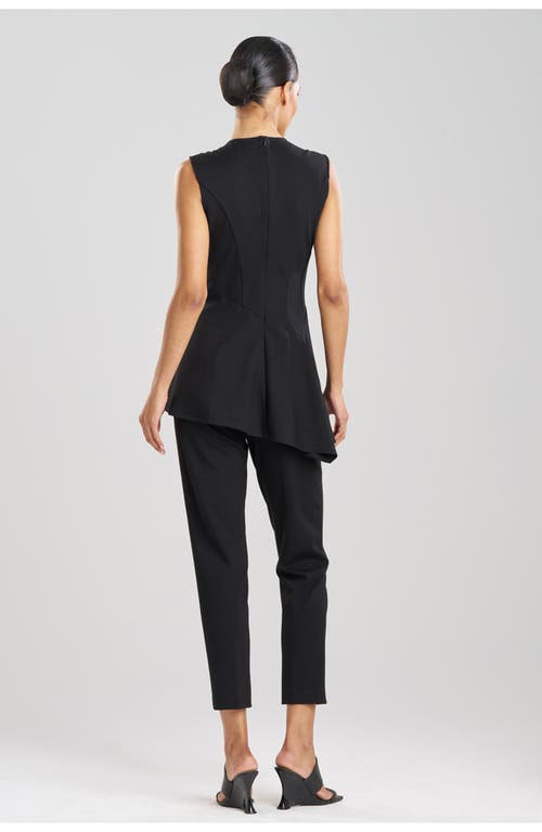 Natori Compact Knit Slvls Asymetrical Top In Black