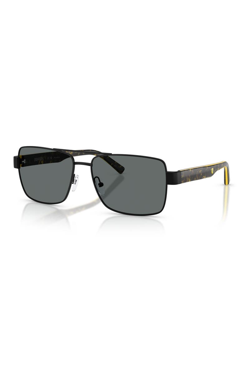 59mm Polarized Rectangular Sunglasses, Alternate, color, BLACK MATTE / POLAR DARK GREY