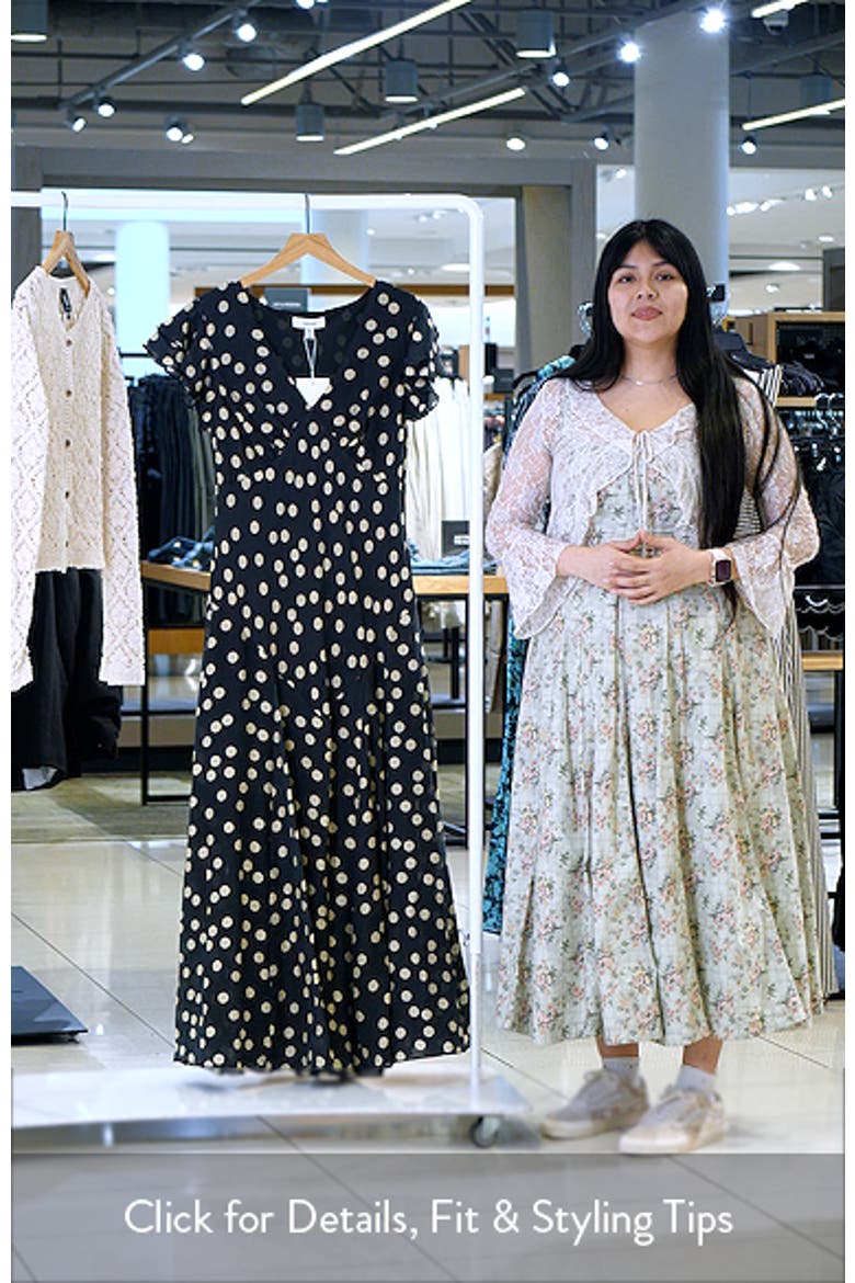 Flutter Sleeve Polka Dot V-Neck Midi Dress video