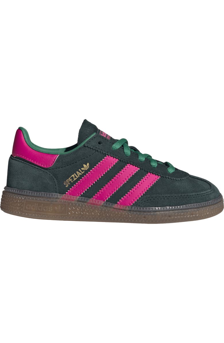 adidas Kids' Handball Spezial Sneaker, Alternate, color, Aurora Ivy/ Shock Pink/ Gum5