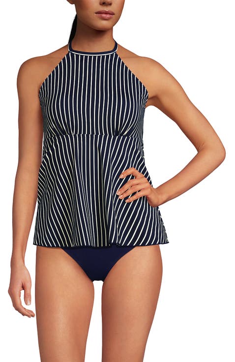 Flutter High Neck Halter Tankini Top