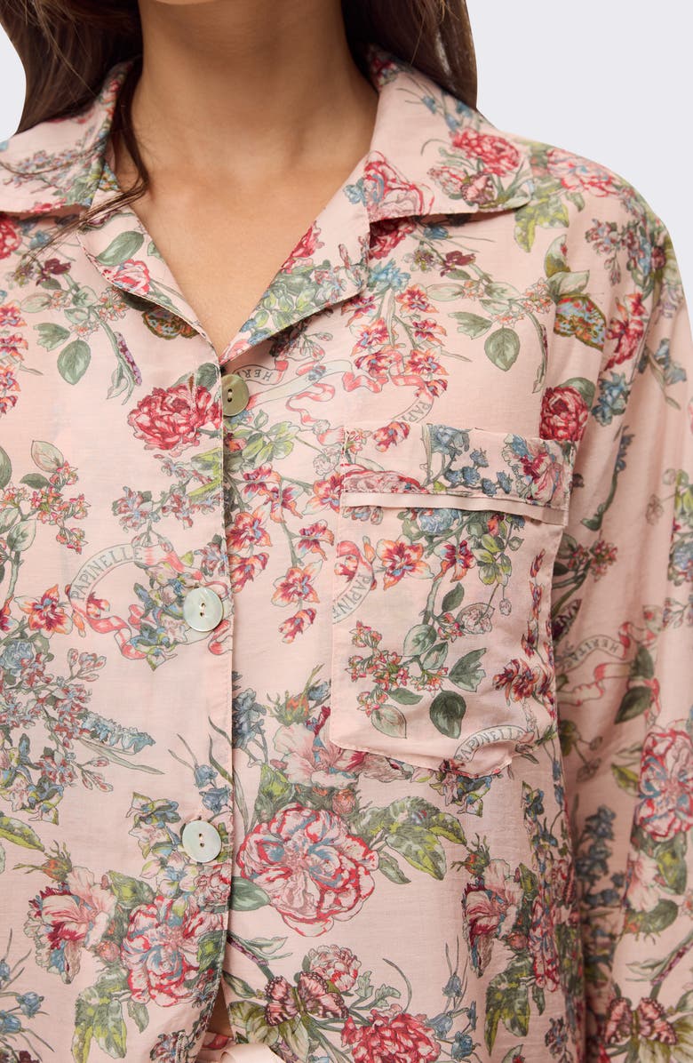 Papinelle Layla Cotton & Silk Pajamas, Alternate, color, Pink