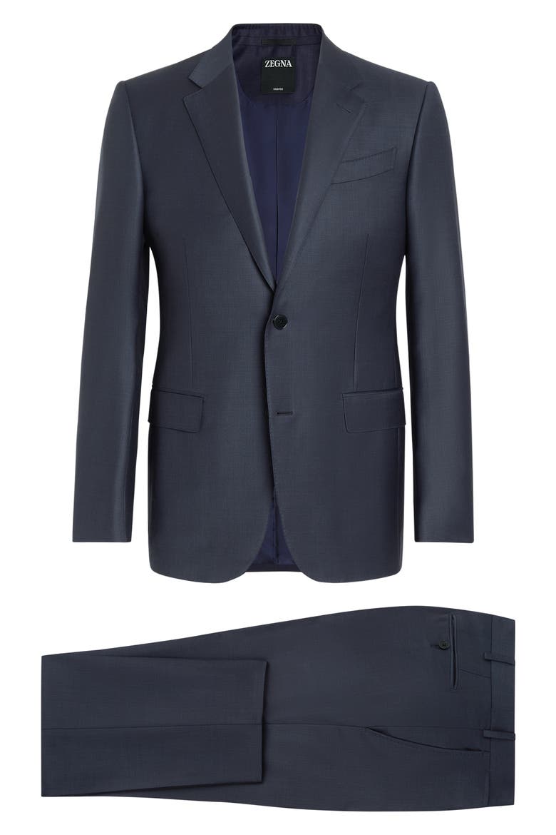 Pin Dot Trofeo Milano Wool Suit, Alternate, color, NAVY
