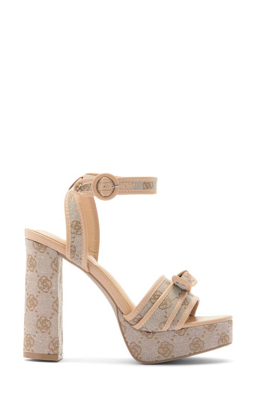 Wild Diva Lounge Fay Ankle Strap Platform Sandal In Brown