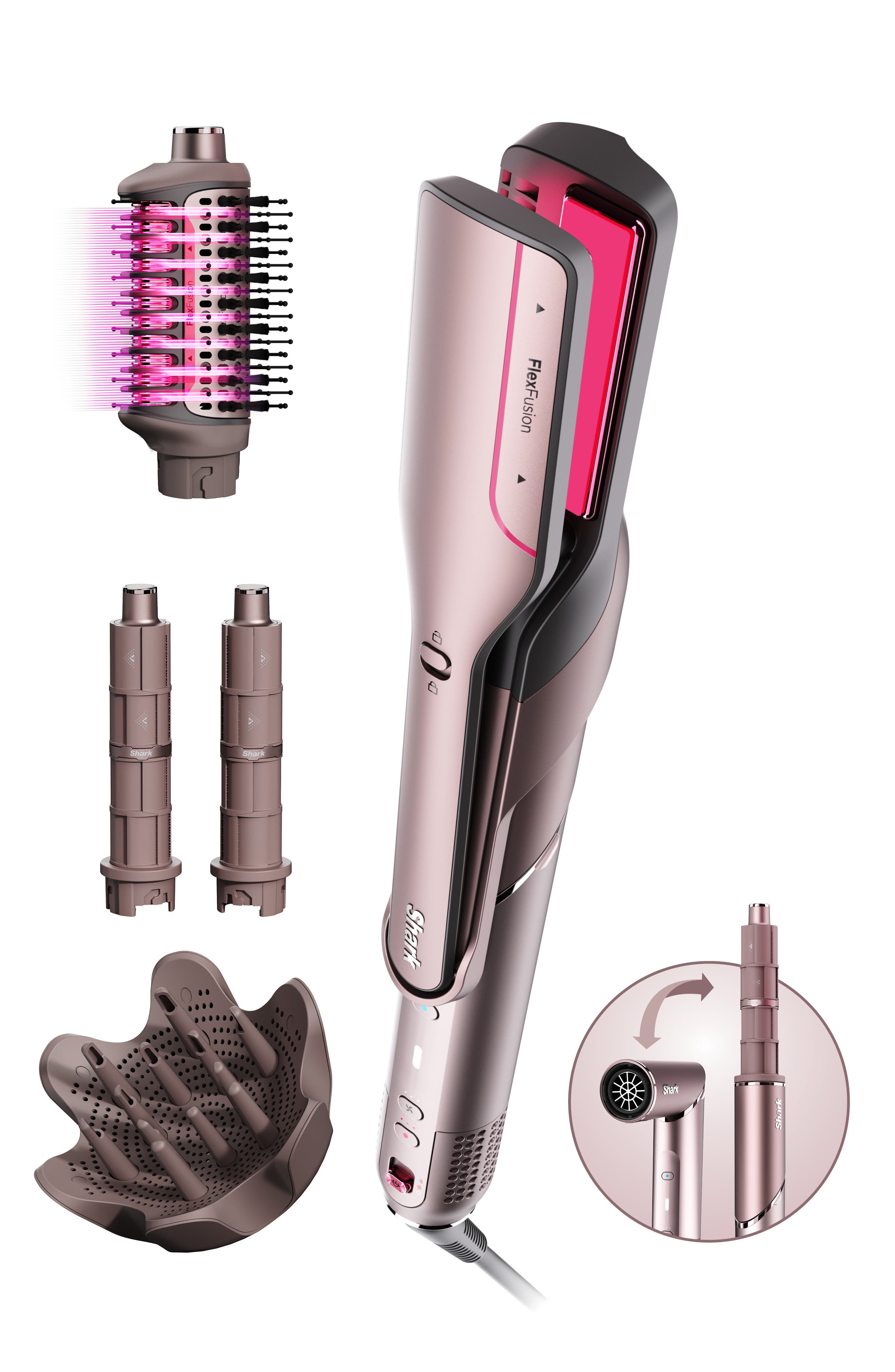 SHARK FlexFusion™ Air & Ceramic System with Air Straightener for Straight & Wavy Hair in Cosmic Blush 