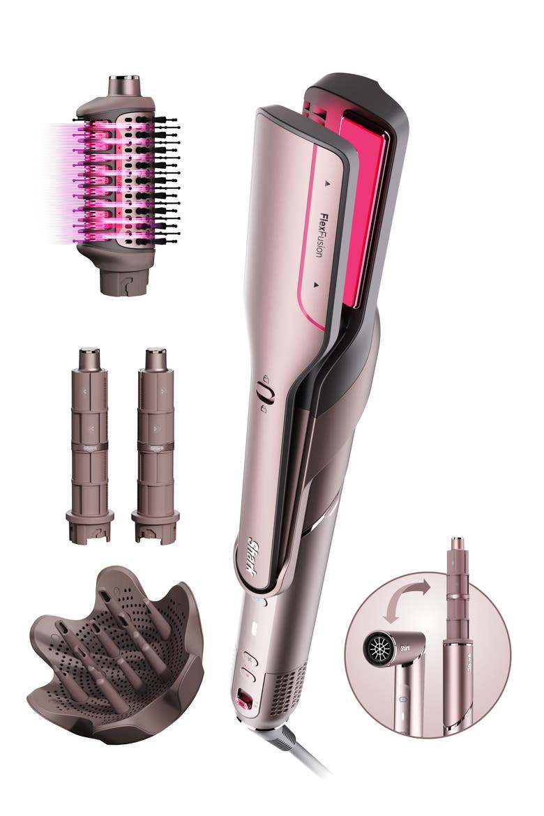 FlexFusion™ Air & Ceramic System with Air Straightener for Curly & Coily Hair, Main, color, COSMIC BLUSH