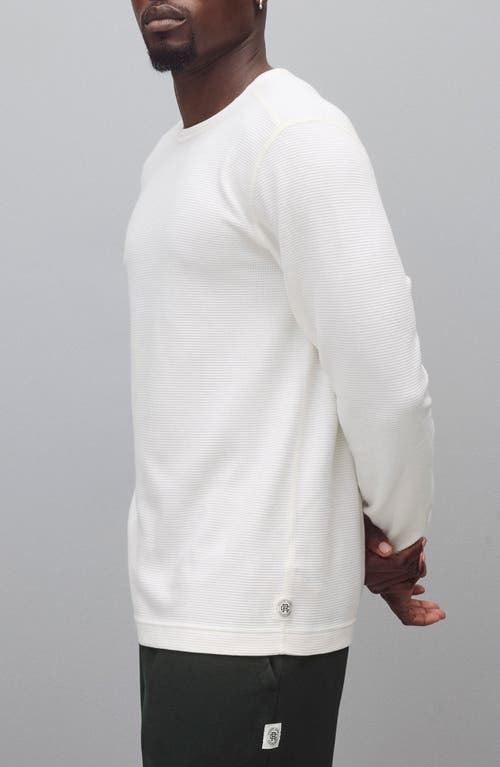 Reigning Champ Lightweight Waffle Stitch Long Sleeve T-shirt In White