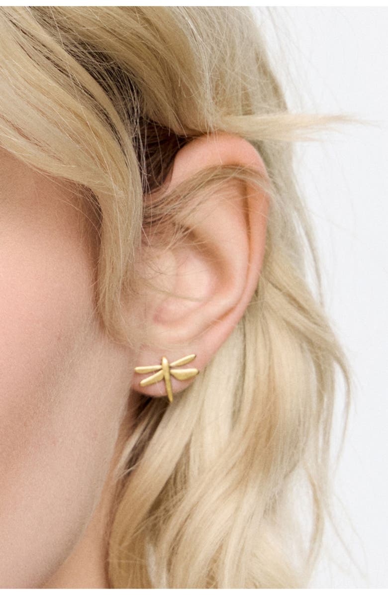 Bimba y Lola Dragonfly Earrings, Alternate, color, Gold