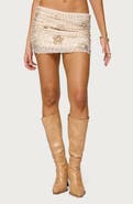 EDIKTED Astrid Floral Beaded Low Rise Miniskirt