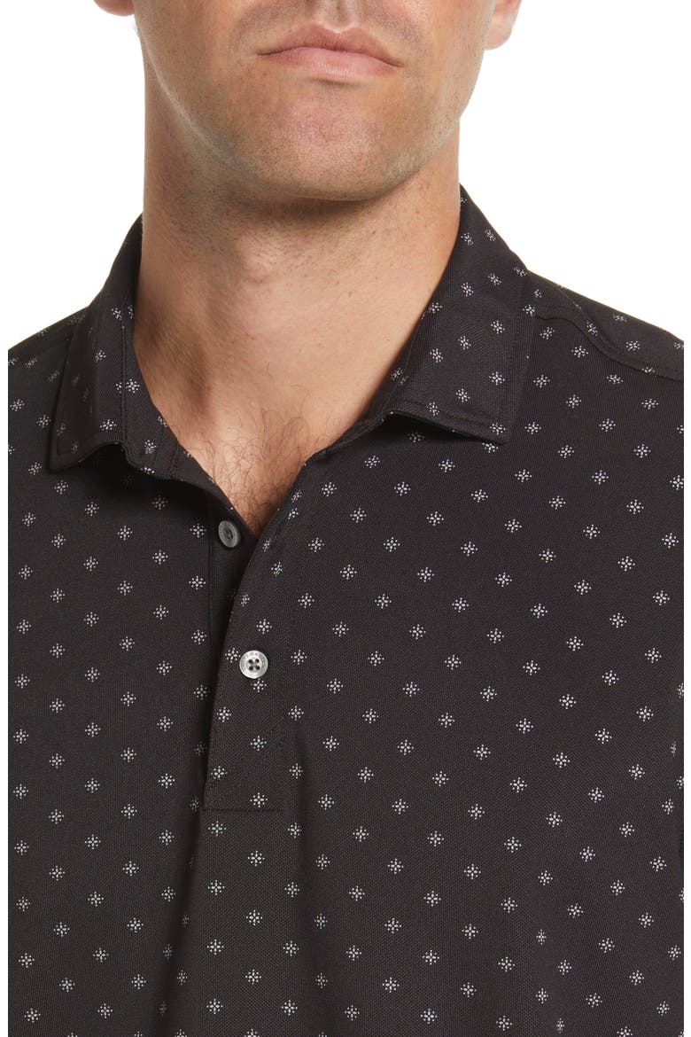 Virtue Piqué Tile Print Polo, Alternate, color, BLACK
