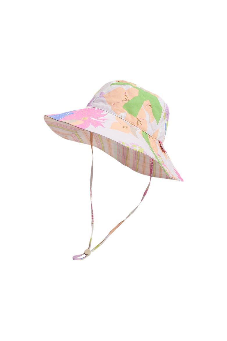 FRIDA x LOST PATTERN "Frida's Garden" Cotton Reversible Sun Hat, Main, color, Pink