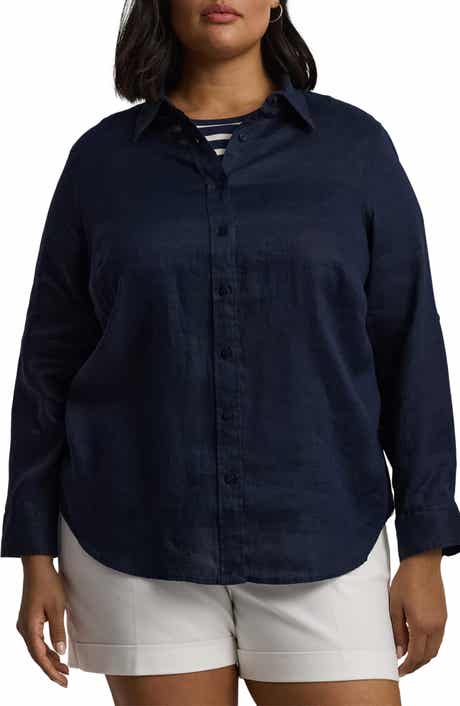 Relaxed Fit Linen Roll Tab-Sleeve Shirt