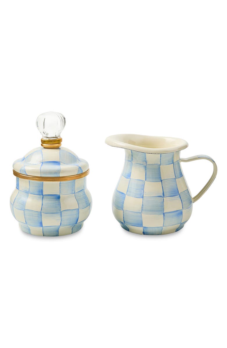 MACKENZIE CHILDS Sky Check Enameled Steel Creamer Jug, Alternate, color, Sky Check