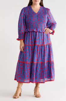 Tanya Floral Print Smocked Maxi Dress