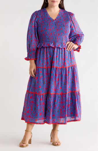 Tanya Floral Print Smocked Maxi Dress