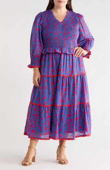 Tanya Floral Print Smocked Maxi Dress
