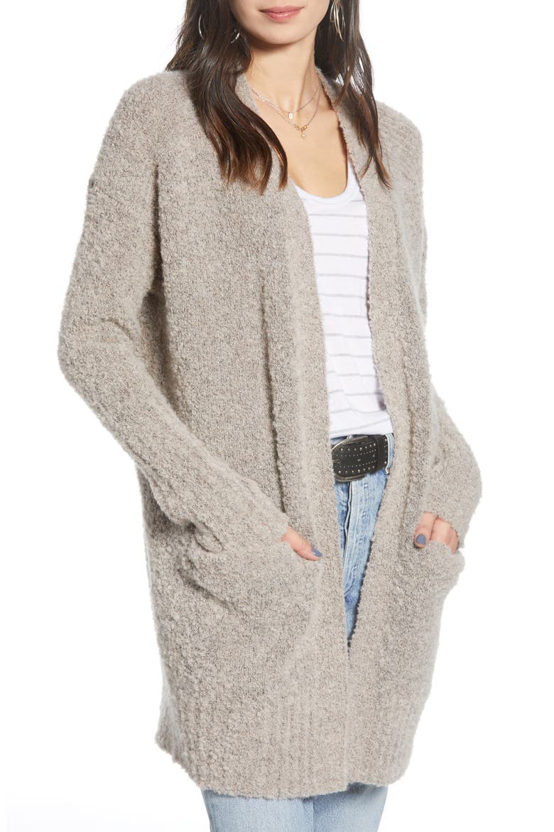 Open Front Cardigan, Main, color, GREY TAUPE