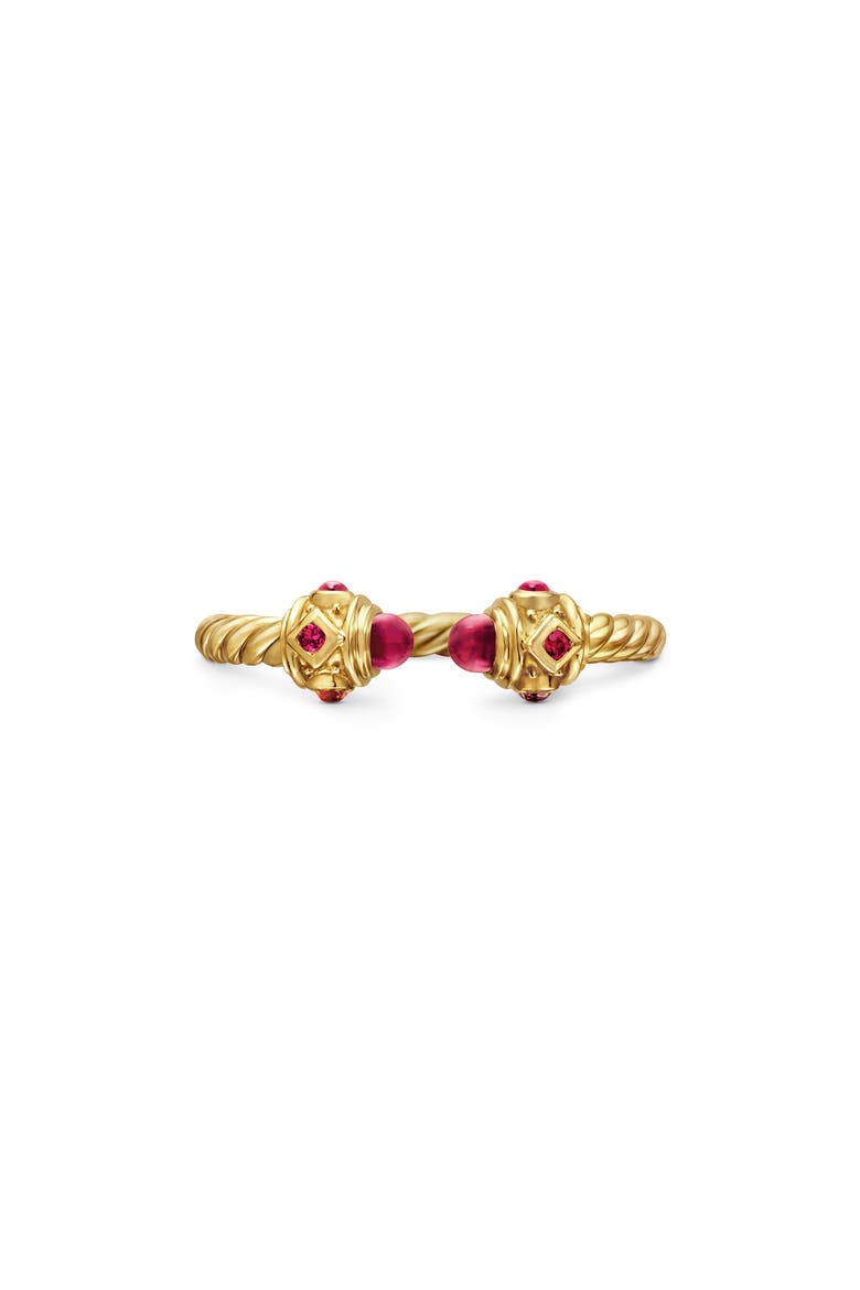 Renaissance Full Pavé Ring in 18K Gold, Main, color, RUBY