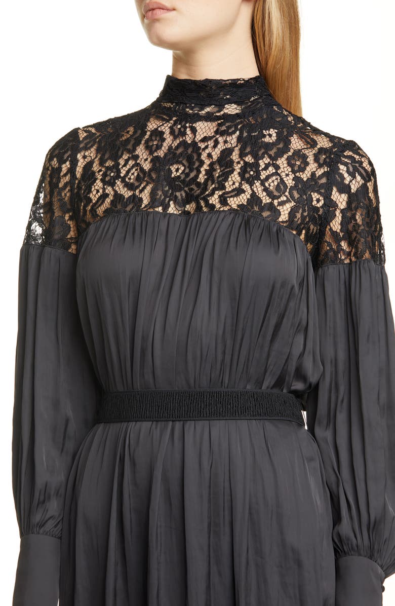 Smythe Lace Panel Long Sleeve Dress, Alternate, color, 