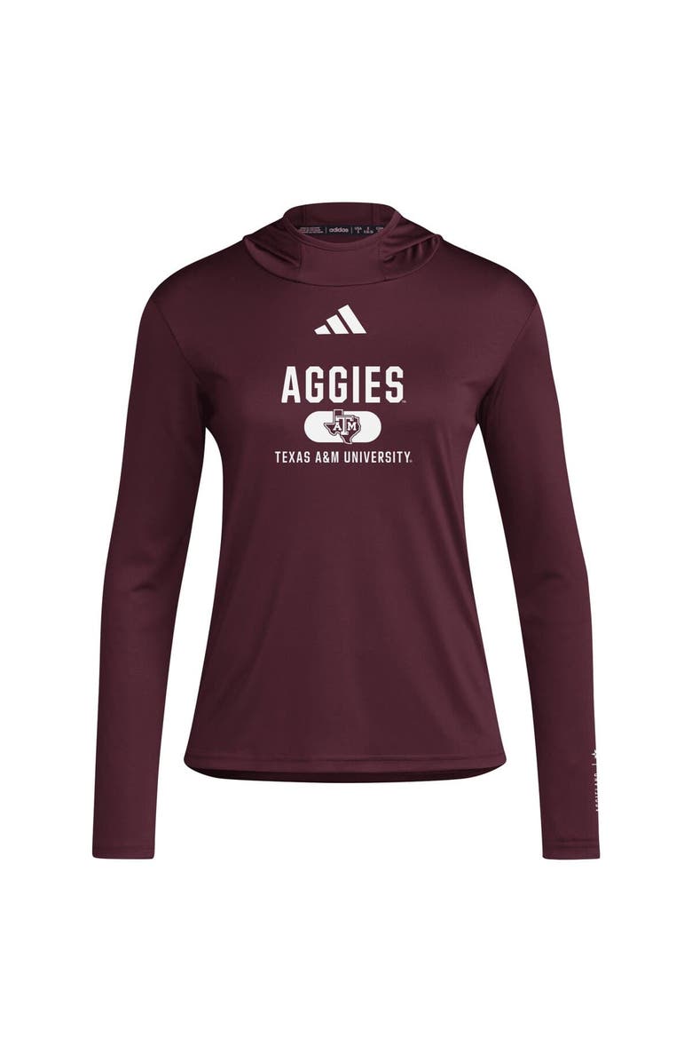 adidas Women's adidas Maroon Texas A&M Aggies Long Sleeve Hoodie T-Shirt, Alternate, color, 