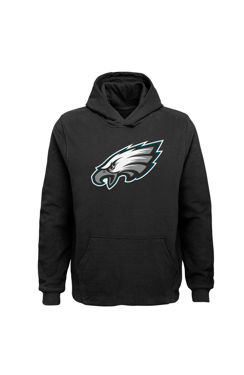 Outerstuff Youth Black Philadelphia Eagles Team Logo Pullover Hoodie, Main, color, Black