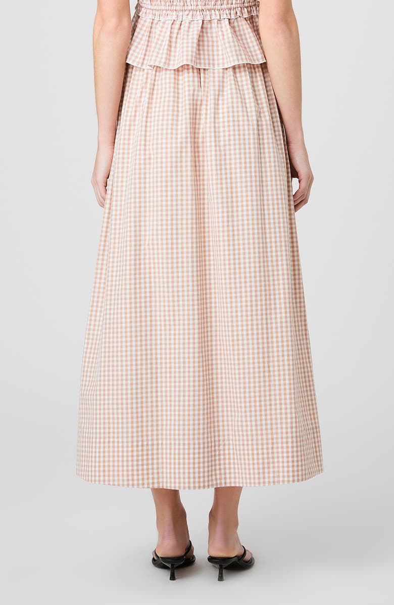 French Connection Gingham Maxi Skirt, Alternate, color, Petite Gingham Almond Nude