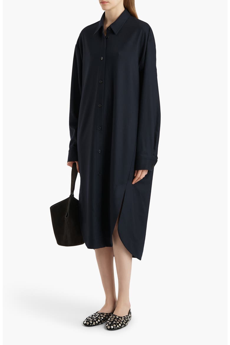 Gloria Long Sleeve Cotton Poplin Shirtdress, Alternate, color, DARK NAVY