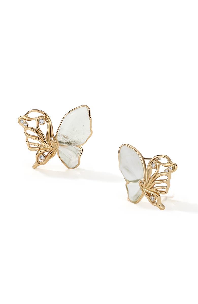 RC RETRO CHIC Butterfly Serenade Earrings, Main, color, Gold & White