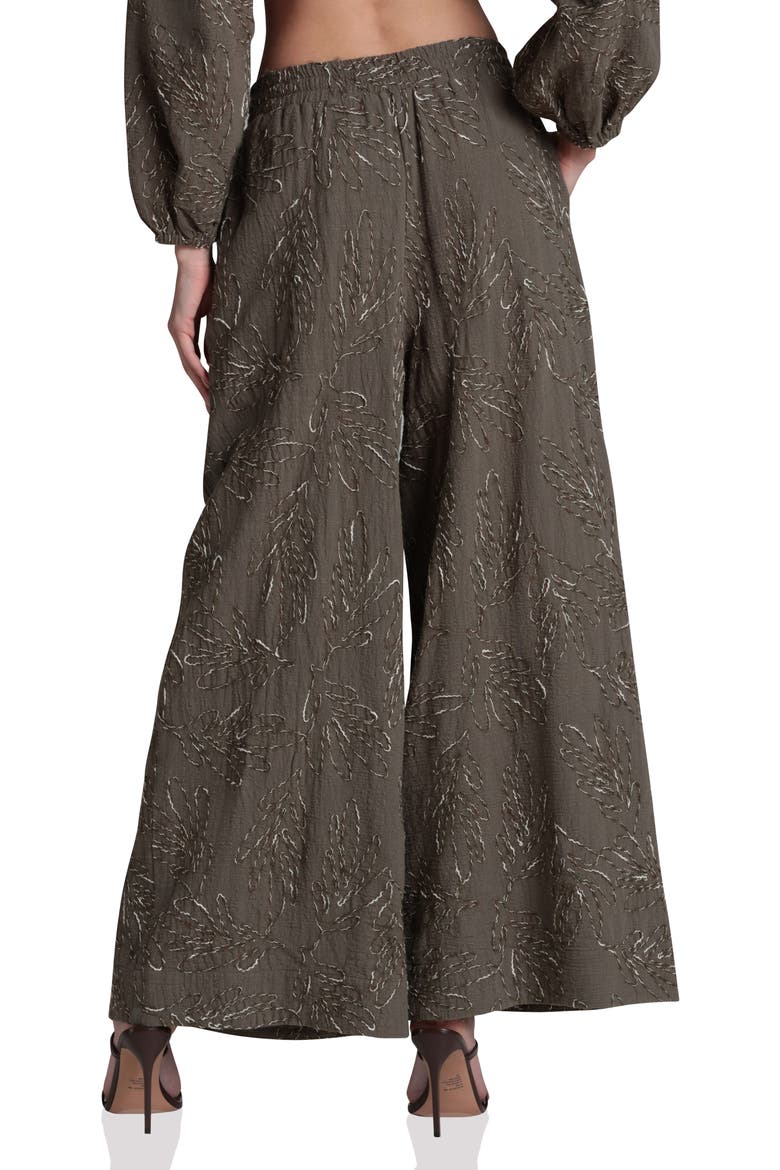 Embroidered Extreme Wide Leg Palazzo Pants, Alternate, color, OLIVE