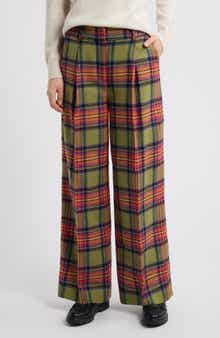 Boden Chiswick Plaid Wide Leg Pants