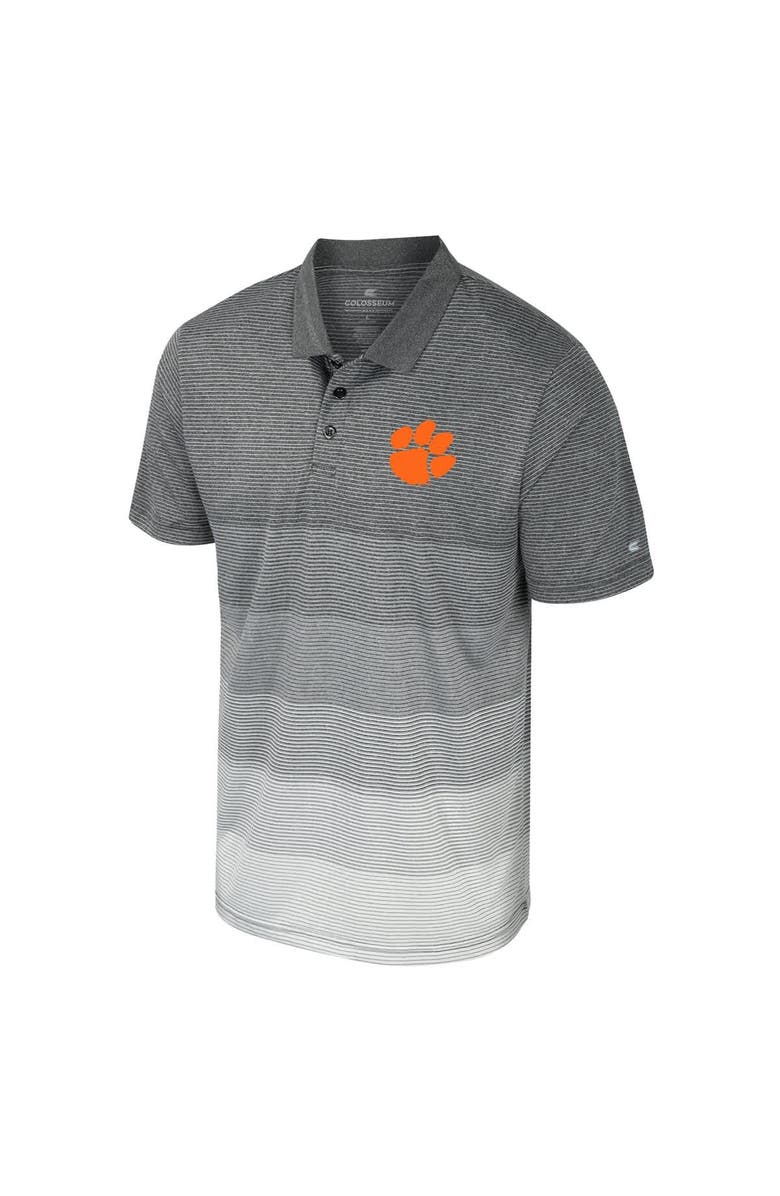 COLOSSEUM Men's Colosseum Gray Clemson Tigers Striped Mesh Polo, Alternate, color, Gray