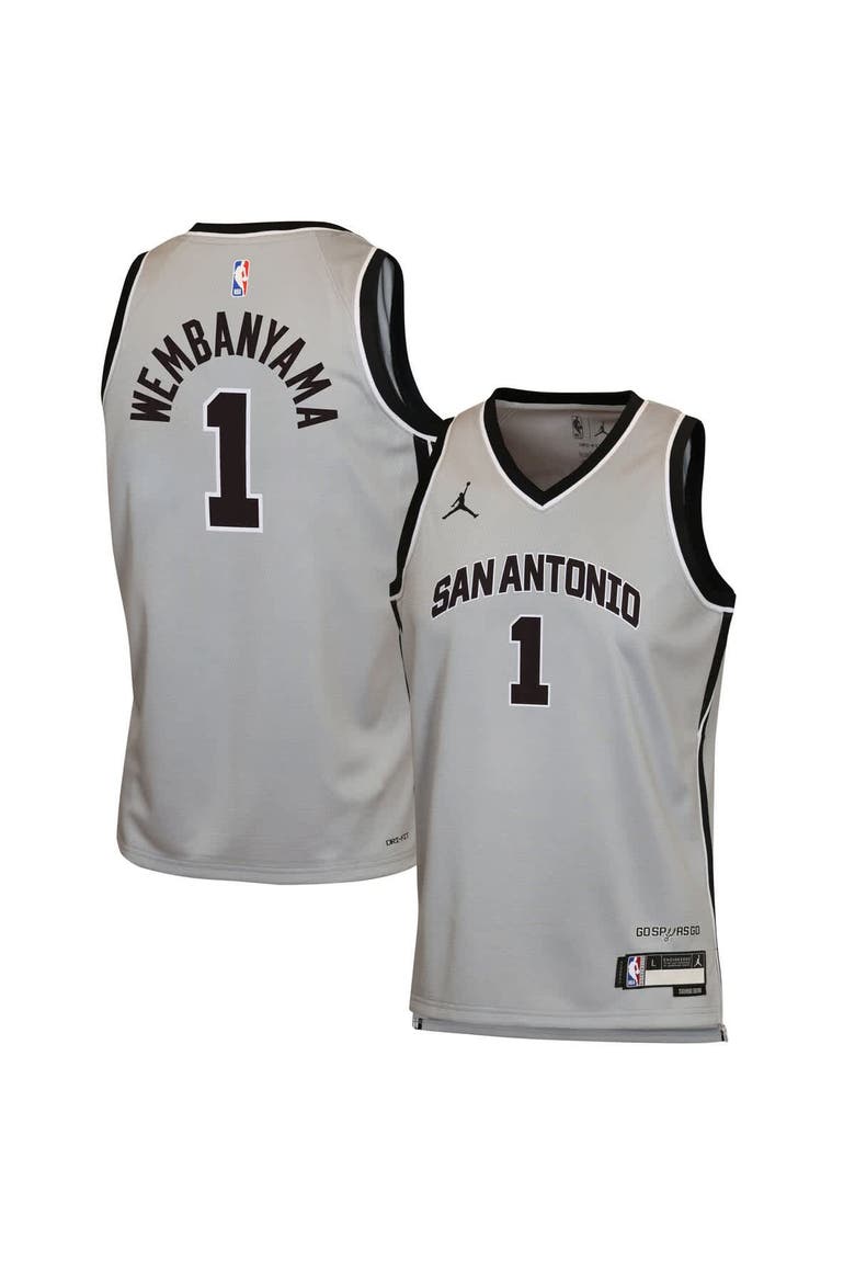Youth Jordan Brand Victor Wembanyama Silver San Antonio Spurs Swingman Jersey - Statement Edition, Main, color, Silver